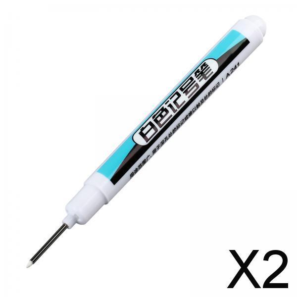2xWhite Marker Paint Pen DIY Crafts Bathroom Water Resistant Carpentry Kitchen 0.7mm
