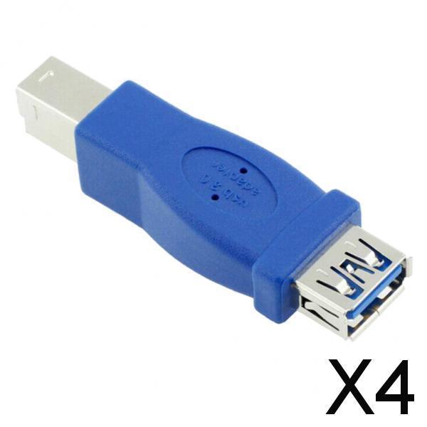4xPrinter Male to USB 3.0 Type A Female Converter Adapter, Blue