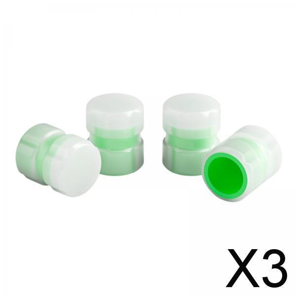 3x4Pcs Auto Tire Valve Caps Bike Tire Caps Accessories for Cars SUV Green