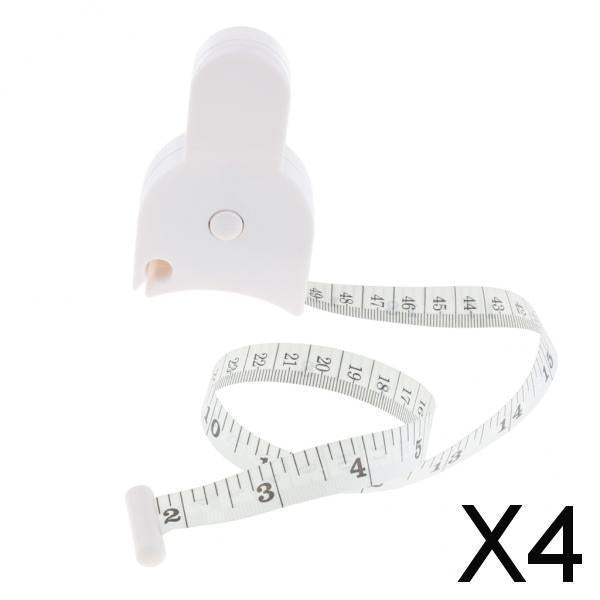 4xBody Tape Measure, Waist Tape Measure, Body Fat Measuring Tape Push Button