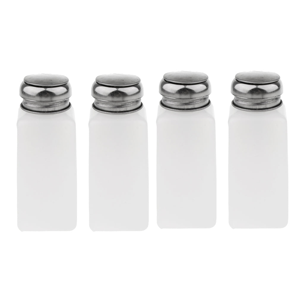 4Pcs Nail Polish Remover Pump Dispenser Press Bottles Empty Containers 250ml