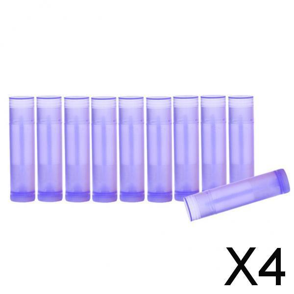 4x10x 5G Empty Lipstick Tubes Refillable Lip Gloss Balm Bottles Vials Purple