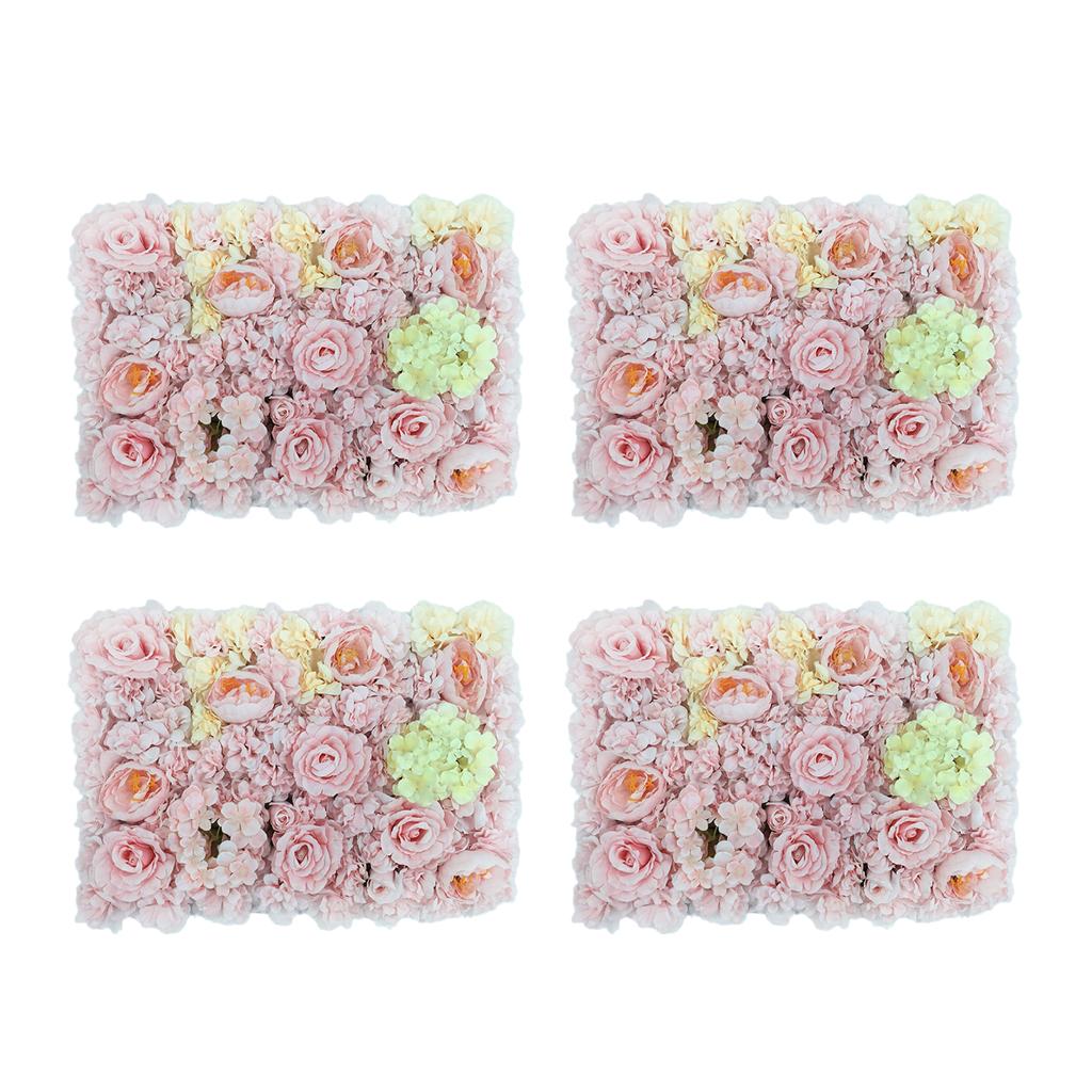 4pcs Artificial Flower Wall Panels Wedding Venue Decoration Photo Prop