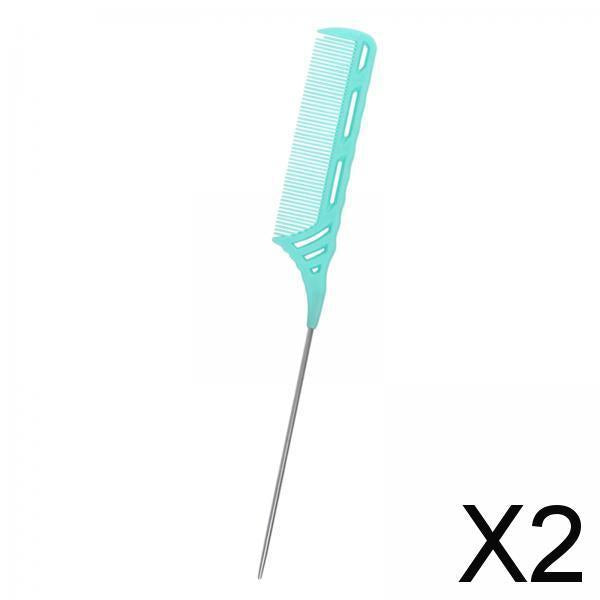 2xRat Tail Comb for Women / Men Girls Hair Styling at Home Salon green