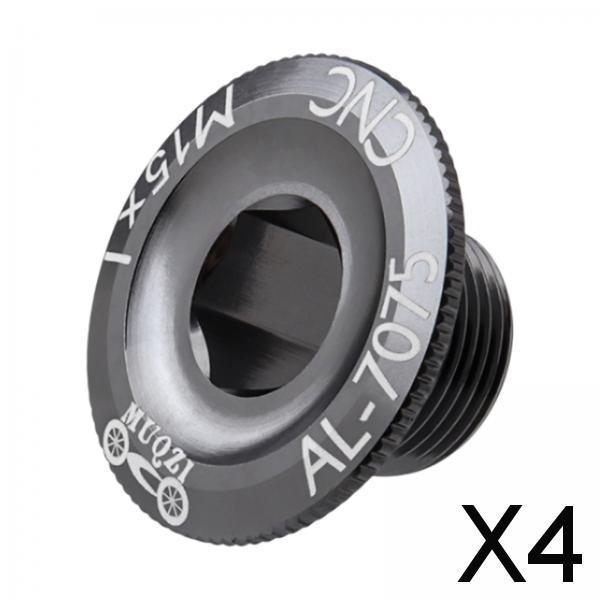 4xBicycle Crank Cover Aluminum Alloy Arm Bike Crankset Bolt for Road Bikes BMX Gray