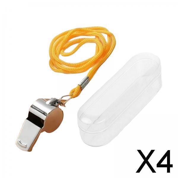 4xSports Whistles Super Loud Metal Whistle for Soccer Basketball Emergency