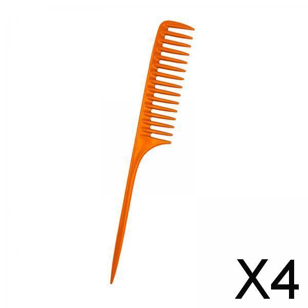 4xWide Tooth Tail Comb Carbon Fiber Anti Static for Women Men Anti Static