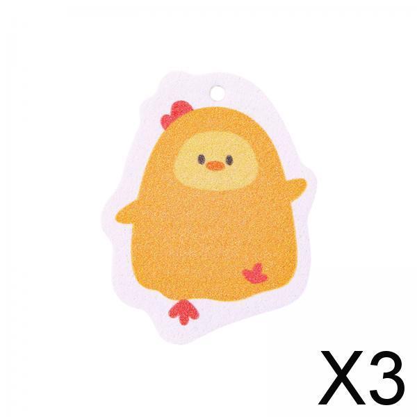 3xScrub Sponge Cute Multipurpose Kitchen Sponge for Sinkspots Dishes Pots Pans Yellow Chicken