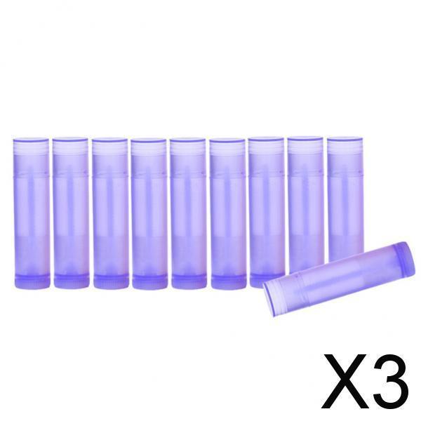3x10x 5G Empty Lipstick Tubes Refillable Lip Gloss Balm Bottles Vials Purple
