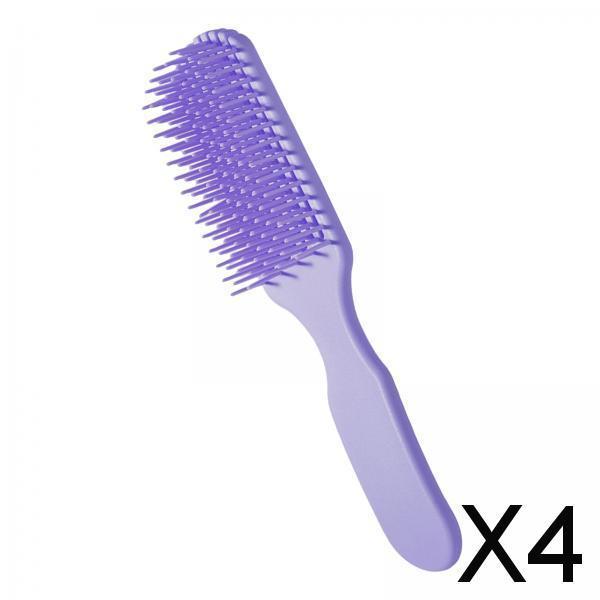4xHairdressing Massage Comb Tpee Handle Comfortable Light for Wet Long Hair