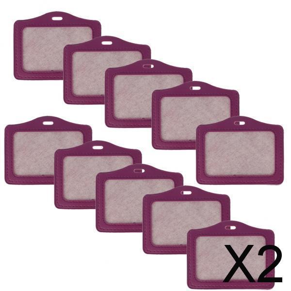 2x10 Pieces Credit Card Bus Pass ID Badge Holder Protector Purple