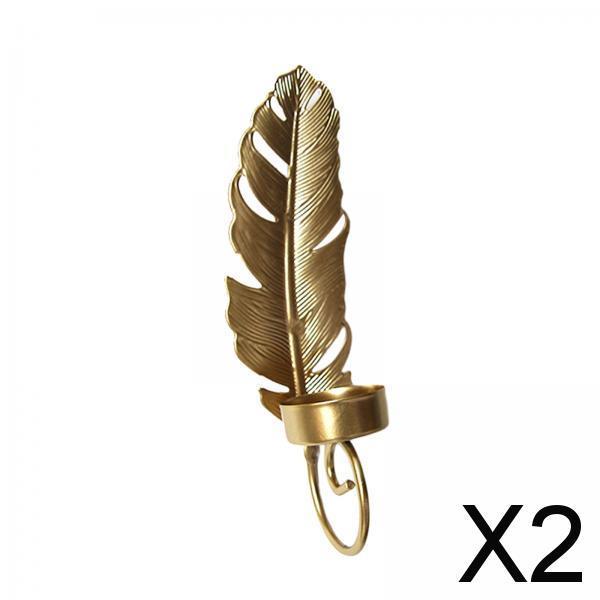 2xLeaves Wall Sconce Candle Holder Hanging for Dining Room Living Room Farmhouse 5.5cmx20cm
