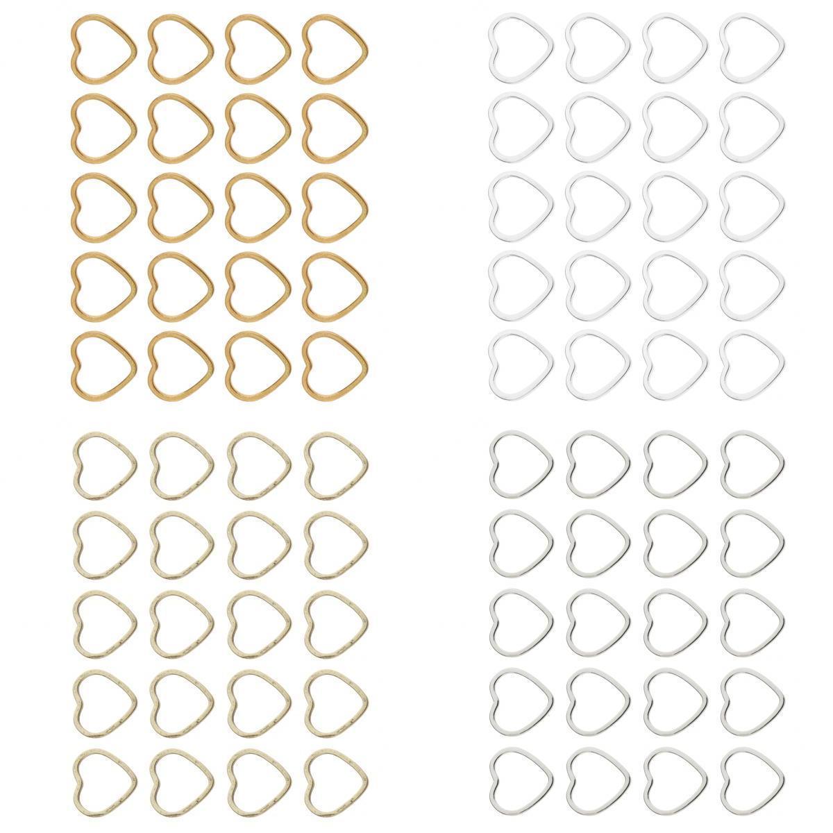 80 Pieces 4 Colors Alloy Hear Shape Jewelry Making Findings Charms