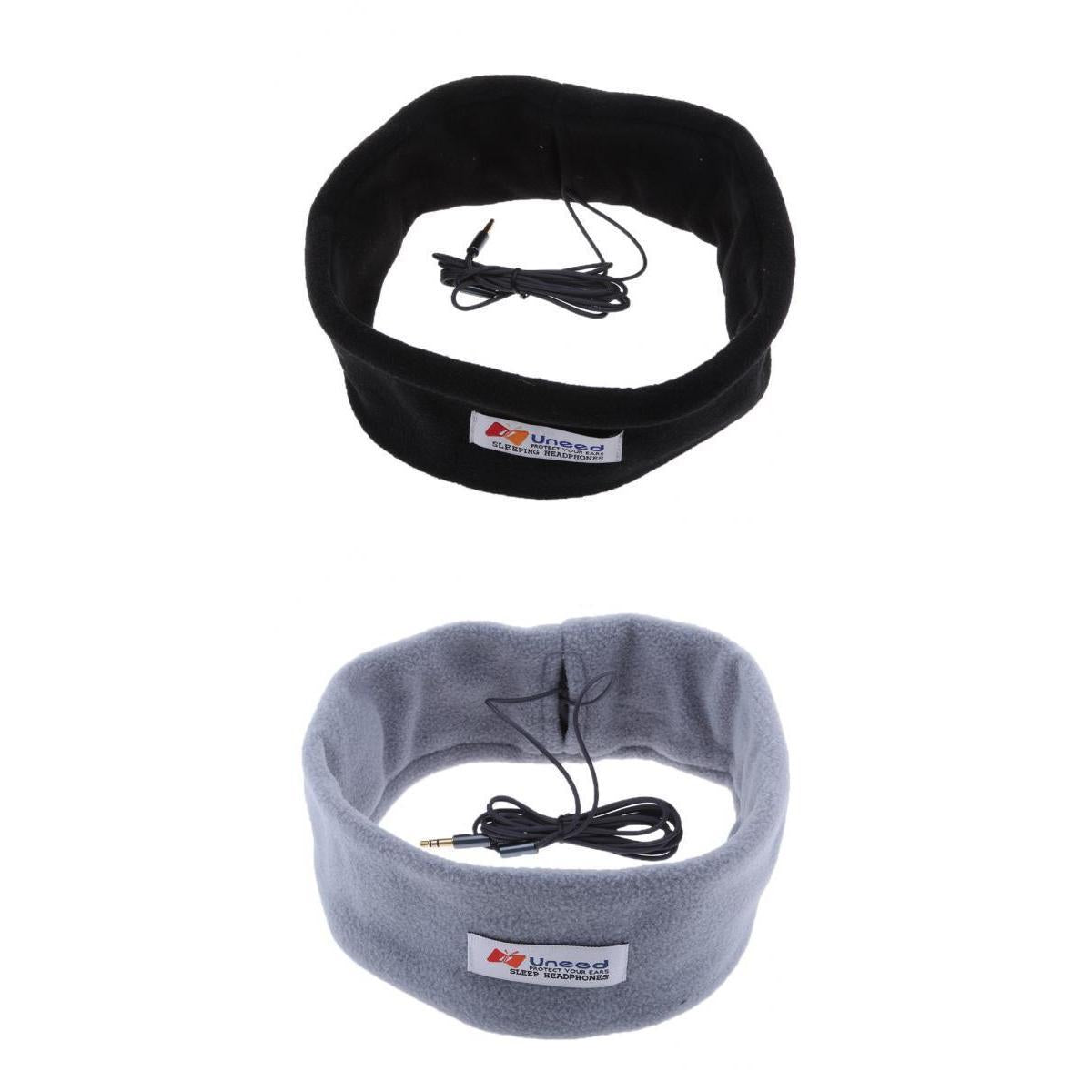 2Pieces Soft Comfortable Noise Cancelling Wired Sleep Headphones Eye Mask
