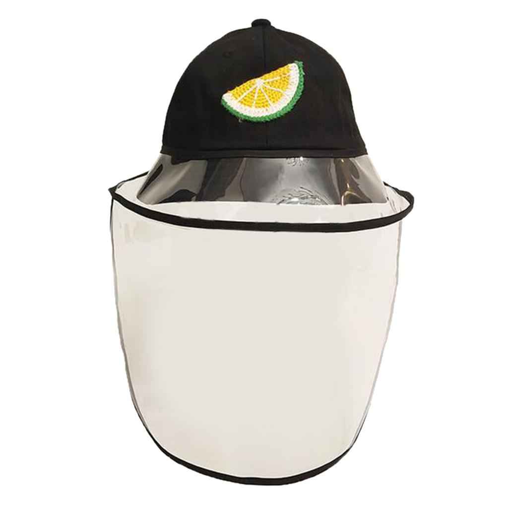 Baby Double Protection Hat with Face Cover Dustproof Anti-Spitting black-L