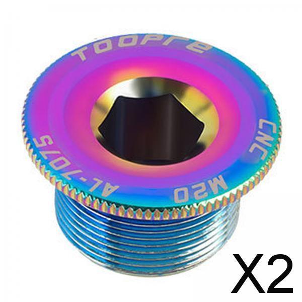2xBicycle Crank Cover Crankset Bolt M20 Aluminum Alloy Road Bike Multicolor