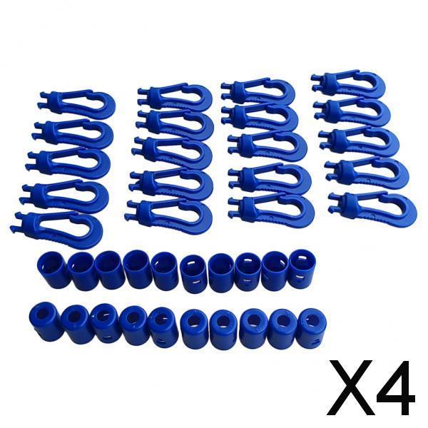 4x20pcs Plastic Snap Hook Bungee Cord Hooks Shock Cord Hooks for Diving 5cm