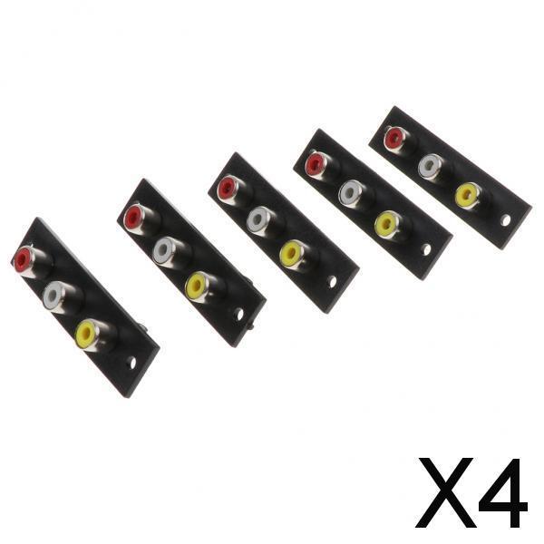 4x5 Pieces Female to Female 3-RCA Adapter Extension AV Audio Video Adapter