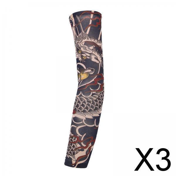 3xUnisex Cooling Arm Sleeves Tattoo Cover up for Walking Basketball Tennis Q