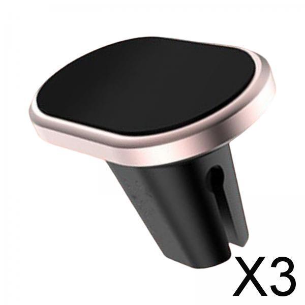3xCar Phone Holder Air Vent Magnetic Bracket Navigation for All Cell Phones Rose Gold