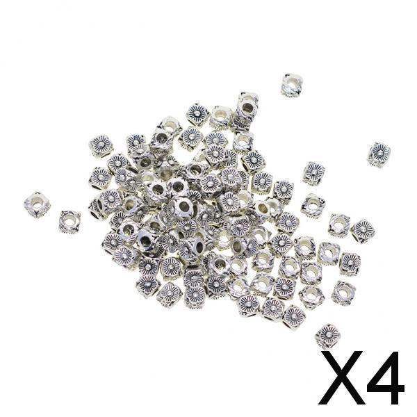 4x100 Pieces Tibetan Silver daisy Spacer Beads Jewelry Findings DIY Accessory