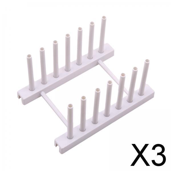 3xPot Lid Holder Kitchen Drying Rack for Plate Ladle Storage Stand Rest White