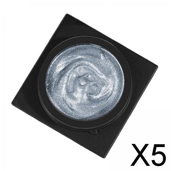 5xGypsum Gel Nail Art Painting Drawing Polish 3D Metallic Nail Art Gel Polish Blue