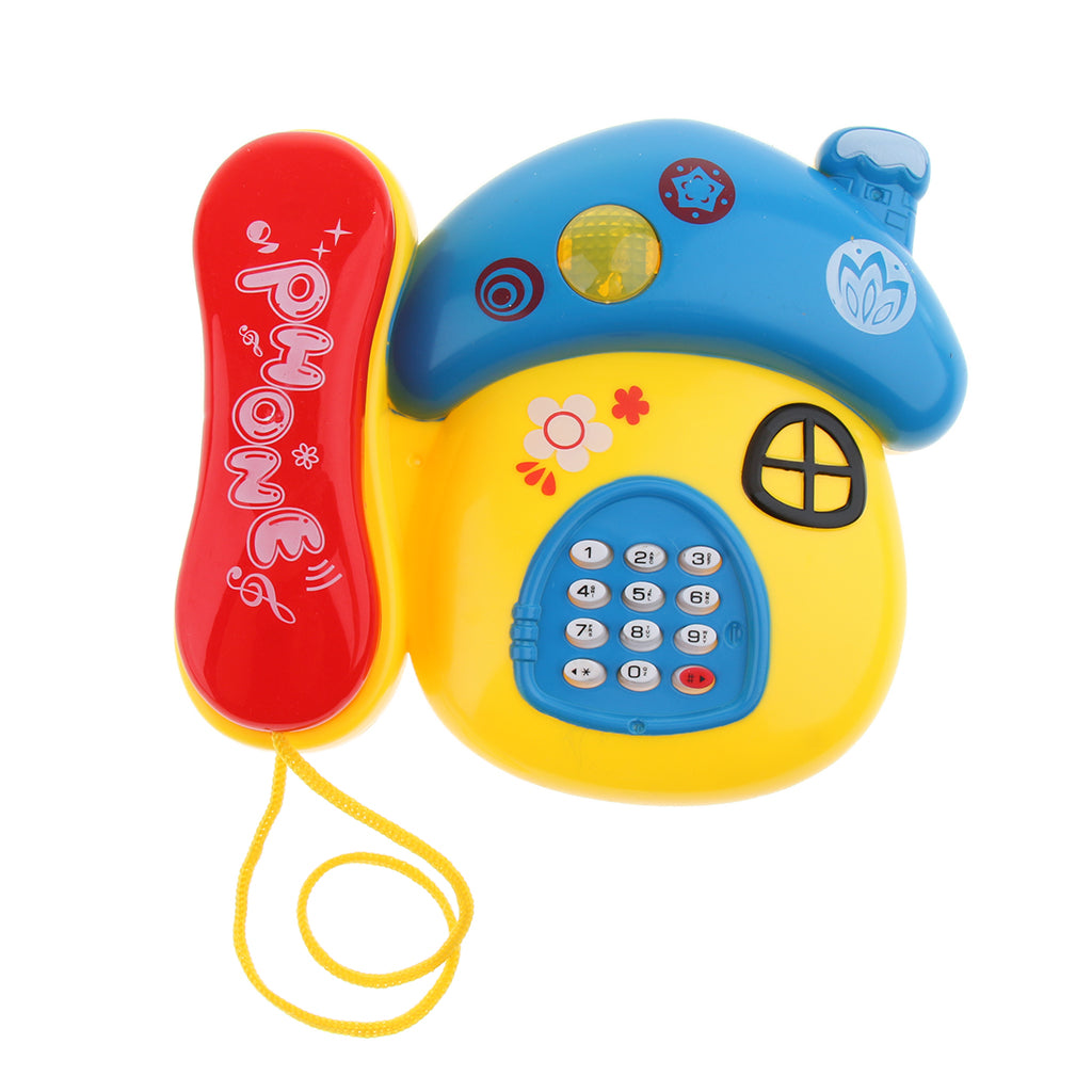 Musical Light Educational Learning Play Mushroom Telephone Toy for Kids Baby