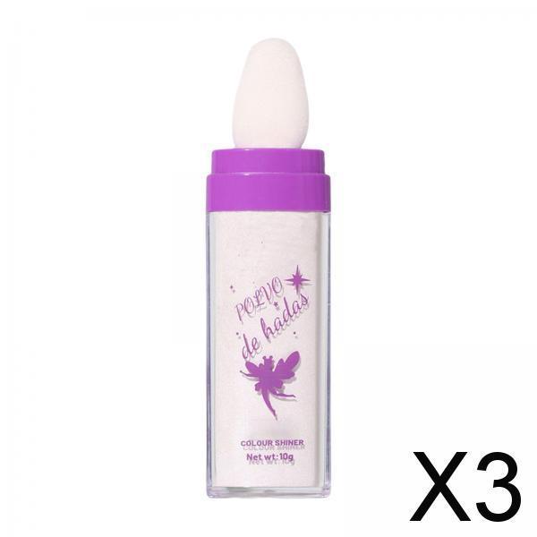 3xHighlighter Powder Stick Eyes Glitter Brightener Stick for Night Parties Light skin tone