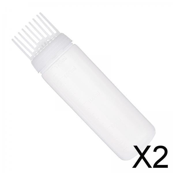 2xRoot Comb Applicator Bottle Multifunctional Hair Oil Applicator for Home DIY White