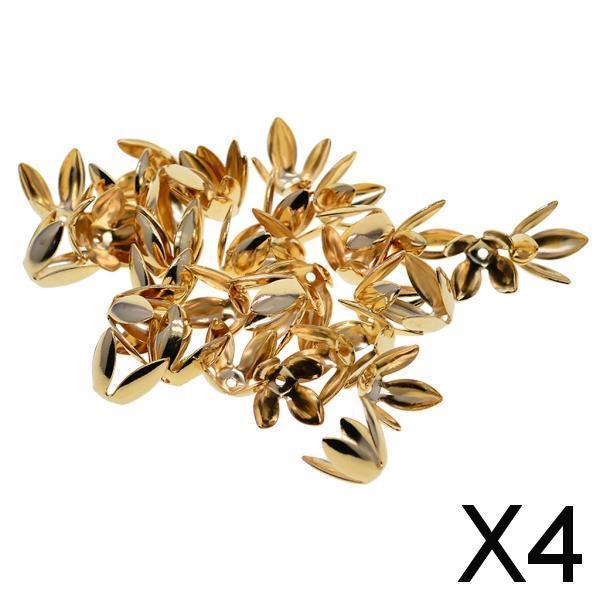4x50Pcs adjustable Lily Flower Metal Fringe tassel cap DIY beads crafts supply