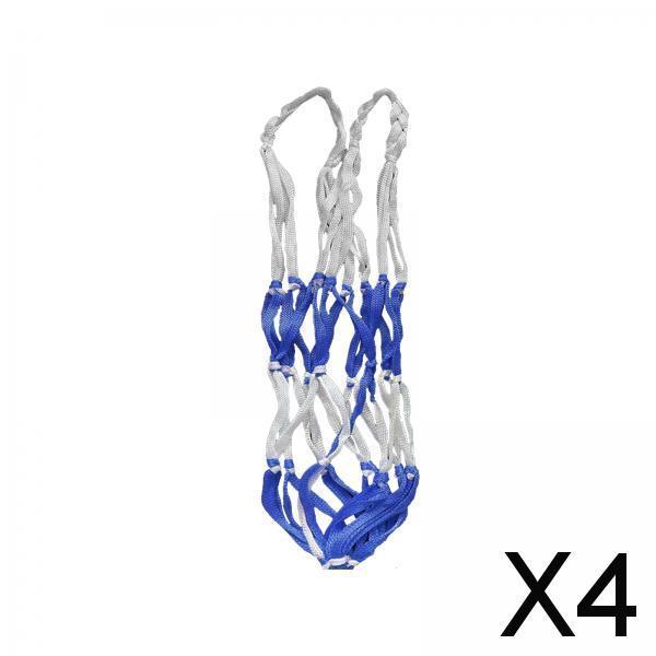 4xPortable Ball Net Bag Single Ball Carrier for Basketball Volleyball Football Blue