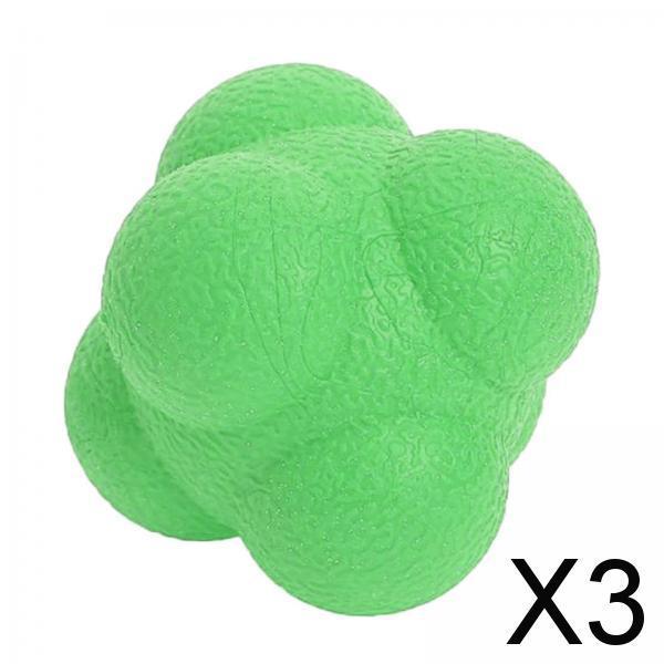 3xCoordination Reflex Agility Hexagonal Tennis Fitness Reaction Ball Green