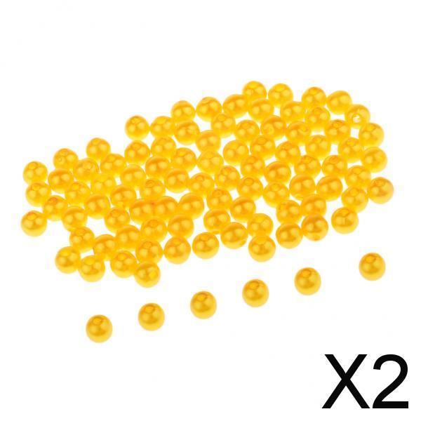 2x60 Pieces Carp Lure Fishing Beads Round Floating Fishing Beads Golden