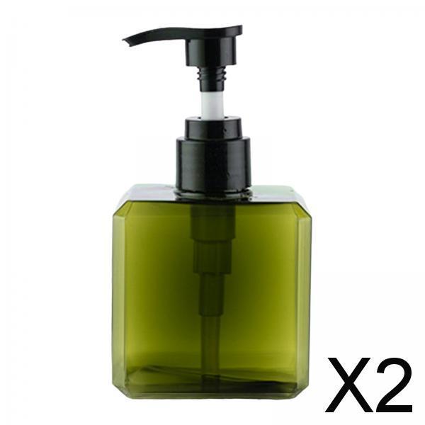 2x1Pack Liquid Soap Dispenser Empty Bottle for Tabletop Wash Room Hand Soap 250ml Green