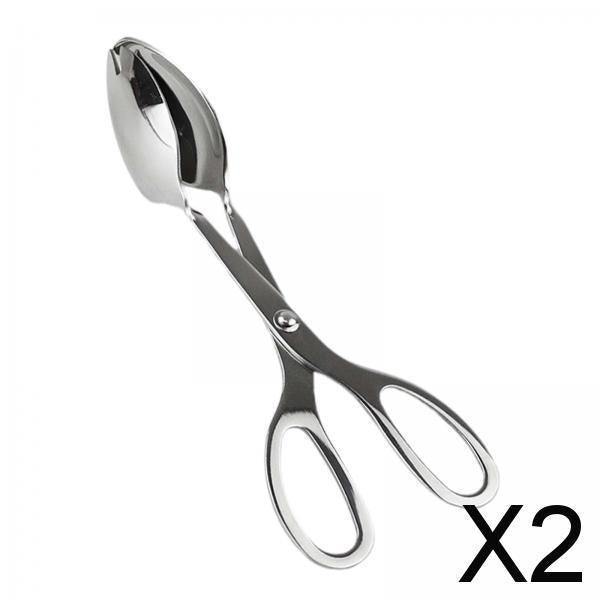 2xKitchen Cooking Tongs Multipurpose Food Serving Tongs for Baking BBQ Cooking Round S