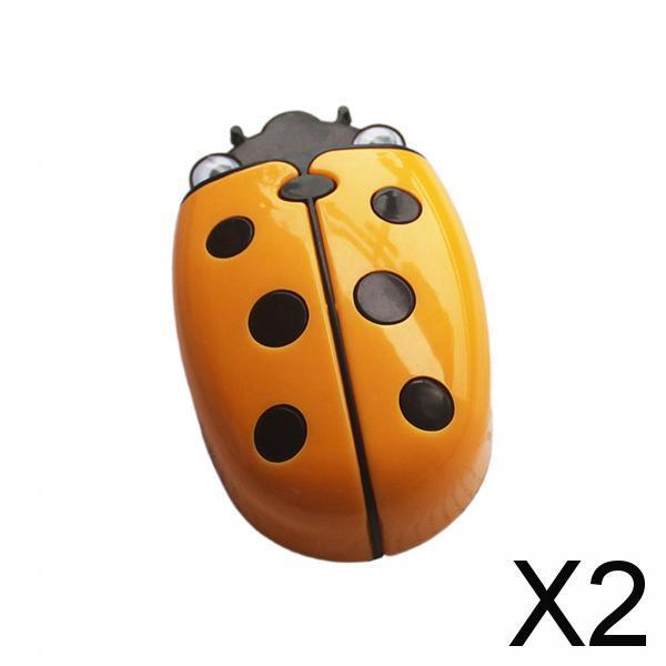 2xMagnetic Dry Erase Marker Holder with Ladybug Shape 2in1 for Workshop Office Yellow