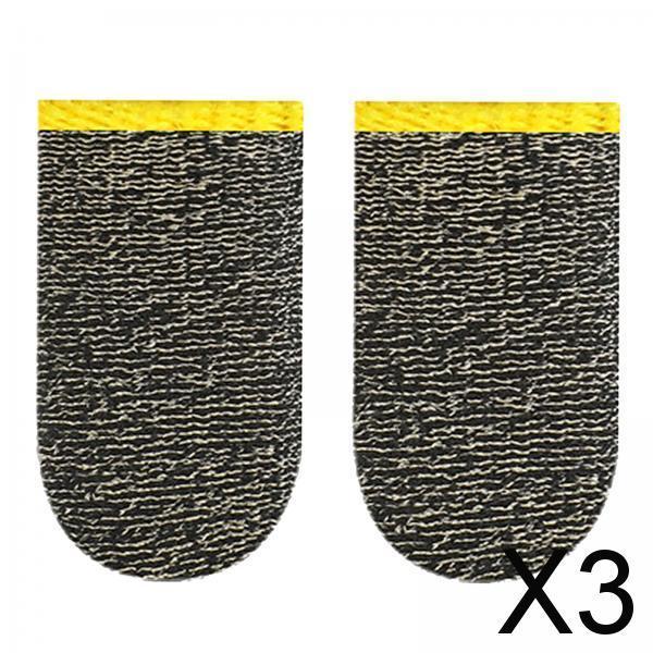 3xMobile Game Controller Finger Sleeve for Knives Out black yellow