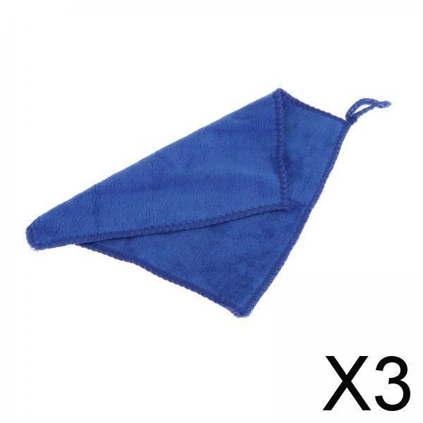 3xBilliard Cue Towel 20cmx20cm Pool Cue Clean Towel for Billiards Supplies Blue