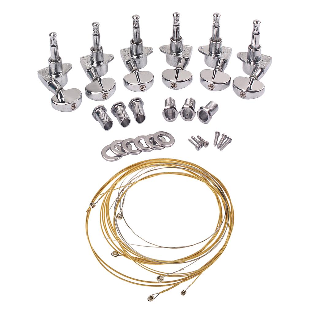 1 Set 3L3R Guitar Tuning Pegs Keys with Strings for Acoustic Electric Guitar