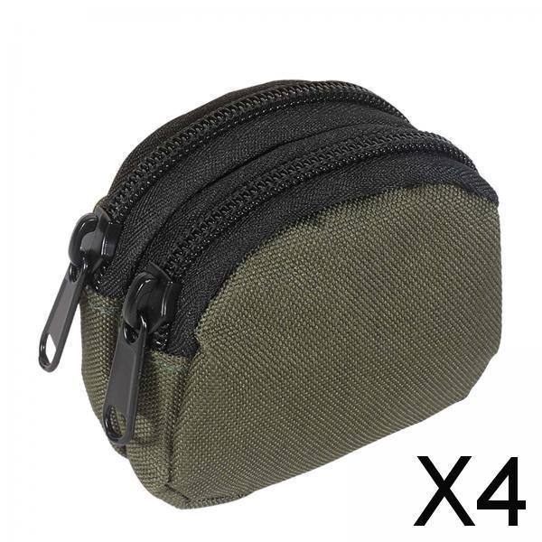 4xCoin Purse with Belt Loop Double Layer Waterproof Multifunctional Coin Pouch Green