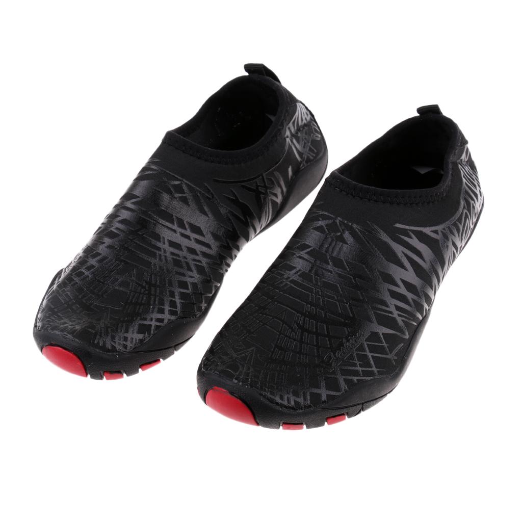 Water Shoes Socks Yoga Exercise Pool Beach Swim Slip On Black 39-40