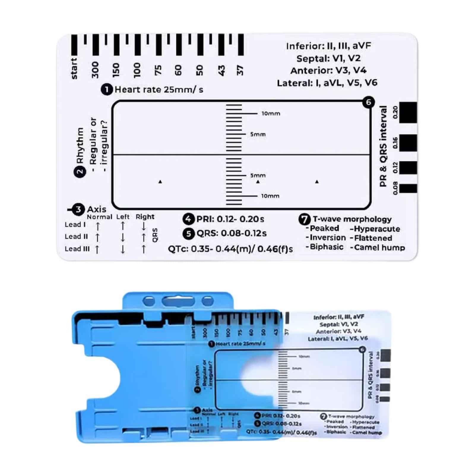 ECG 7 Step Ruler Portable Transparent Professional Heart Rate Measuring Tool