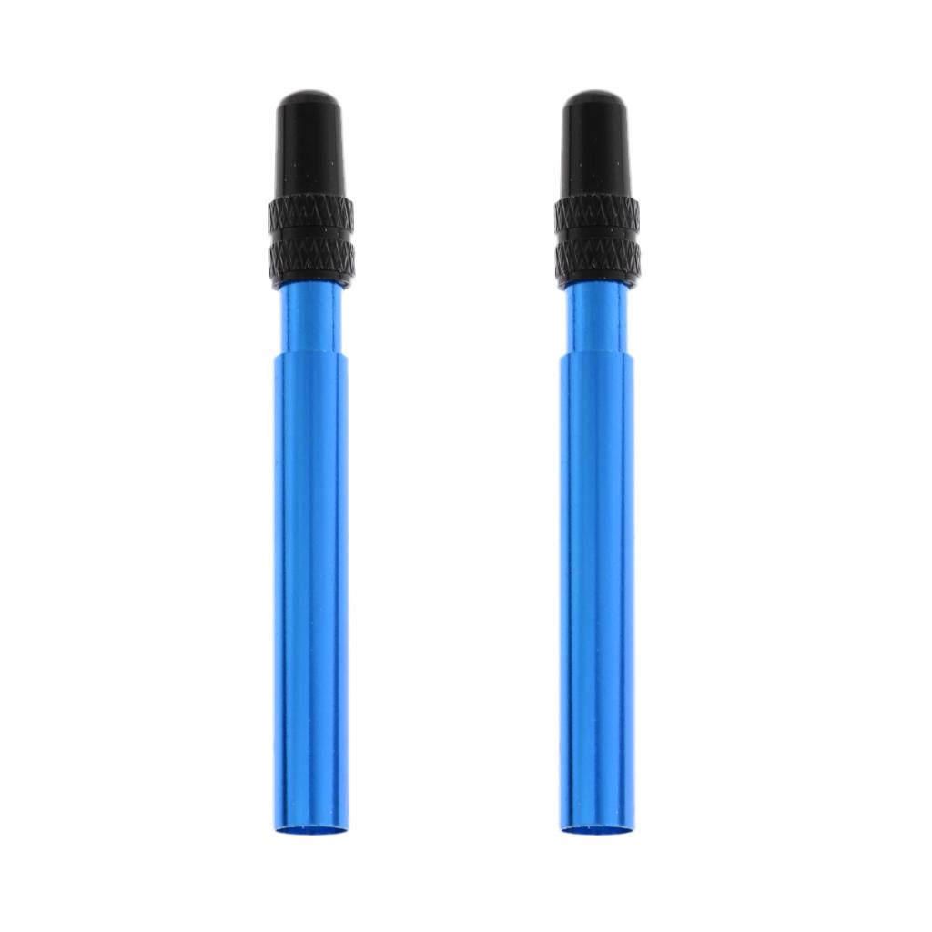 Bicycle Bike Cycling MTB Presta Valve Extenders with Caps Dust Cover Blue