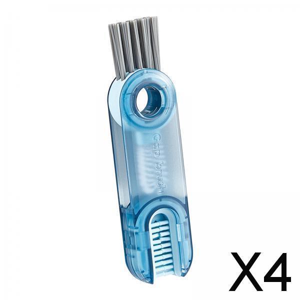4xMini Cleaning Brush Washing Tool Detail Brush for Cups mug Kitchen Transparent Blue