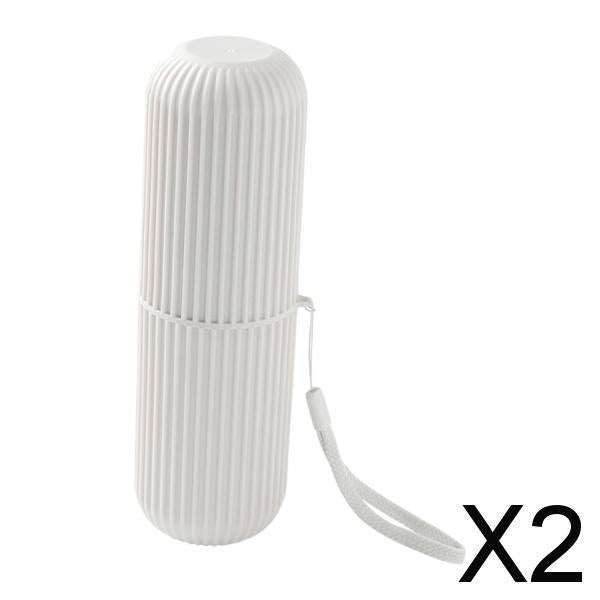 2xBusiness Trips Wash Cup Holder Dustproof for School Outdoor Family Daily Use white