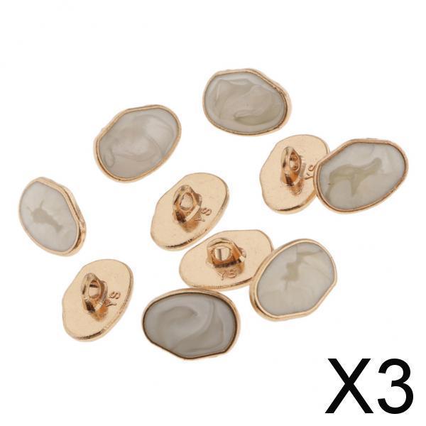 3x10pcs Special Shaped Marble pattern Sewing Shank Button