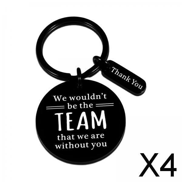 4xCoworker Keychain Keyring Gift for Leaving Job Gifts Keepsake Thank You Gift Black