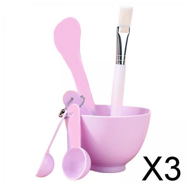3x6 in 1 Mask Mixing Bowl Set Reusable for Facial Mask Hair Masks Home Purple