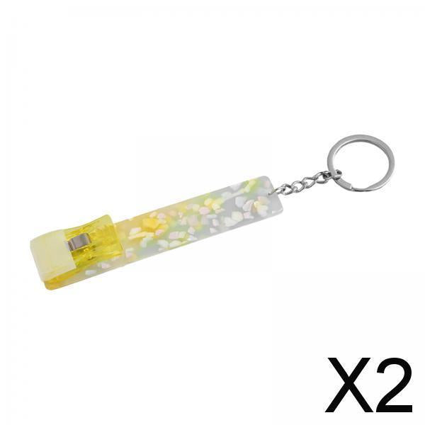 2xCredit Card Puller ATM Keychain Card Clip for Long Nails Picker Card Grabber Yellow